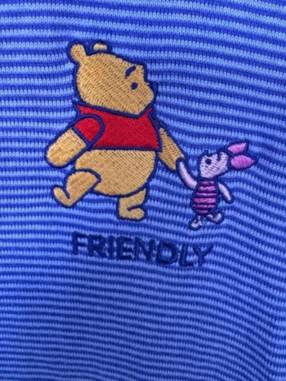 Vintage Disney Purple Striped Winnie the Pooh Henley Tee - Picture 3 of 4
